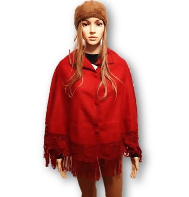 noot wortel het doel Red Alpaca wool-blend cape - Alpaca capes - Alpaca sweater Peru